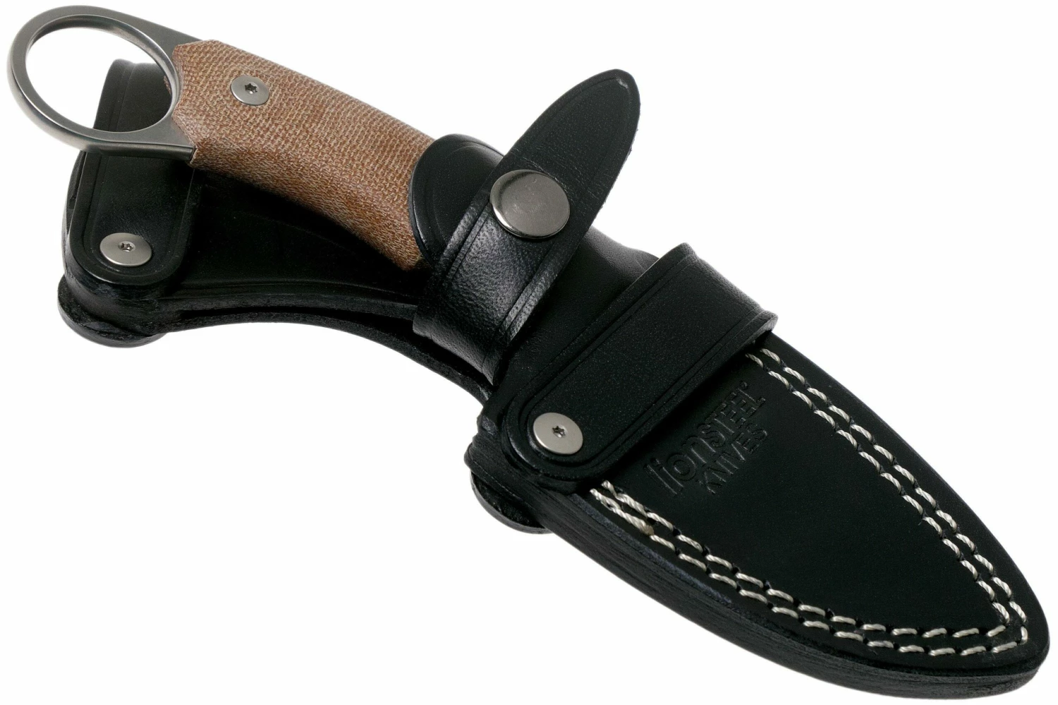 LionSteel H2 Drop Point CVN Natural Canvas Micarta Feststehendes Messer, Tommaso Rumici Design 8 LionSteel H2 Drop Point CVN Natural Canvas Micarta Feststehendes Messer, Tommaso Rumici Design – Bild 6