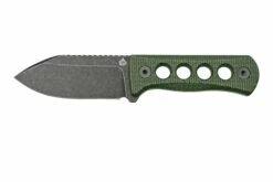 QSP Knife Canary QS141-C2 Blackwashed, Black Green G10, Halsmesser