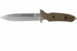 Viper Fearless VT4018CM Sleipner Stonewashed, Braunes Canvas Micarta, Feststehendes Messer, Rumici Design