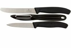 Victorinox SwissClassic Gemüsemesser Schwarz, 3er-Set, 6.7113.31