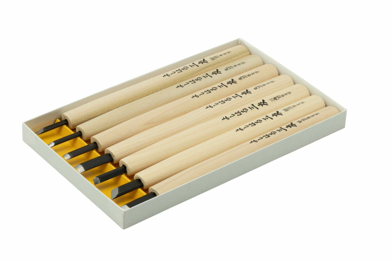 Yoshiharu Y-7 Mitomoto Japanisches Holzschnitzmesser, 7er Set 4 Yoshiharu Y-7 Mitomoto Japanisches Holzschnitzmesser, 7er Set – Bild 2