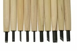 Yoshiharu W-10 Mitomoto Japanisches Holzschnitzmesser, 10er Set Im Stoffetui -Messer Verkäufe 2024 YSH 016 03 yoshiharu