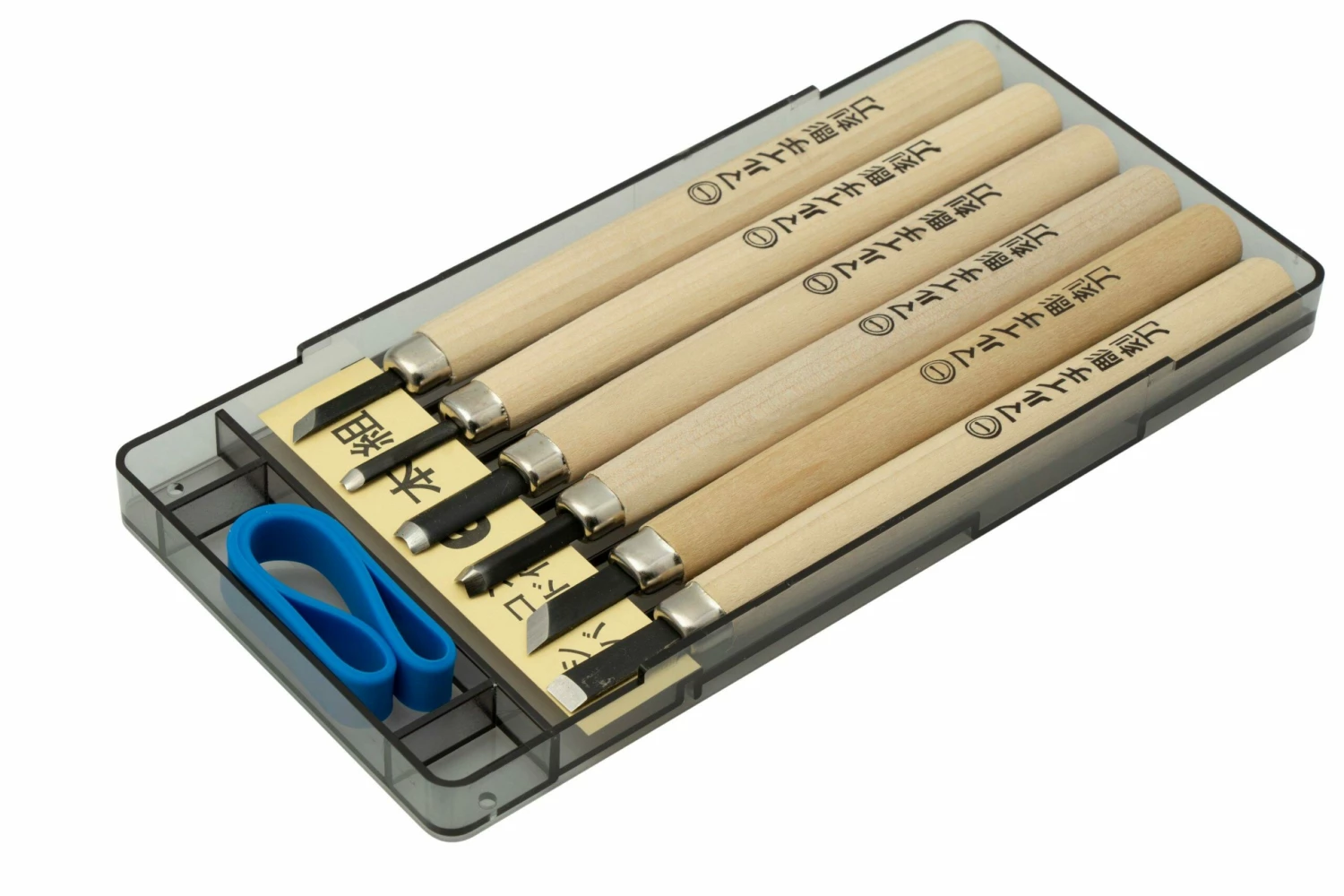 Yoshiharu KL-6 Maruichi Japanische Holzschnitzmesser, 6er Set Im Kunststoffkoffer 4 Yoshiharu KL-6 Maruichi Japanische Holzschnitzmesser, 6er Set Im Kunststoffkoffer – Bild 2